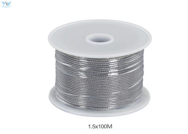 Cuerda de alambre sin recubrimiento del acero inoxidable 304 en el carrete 1,5 milímetro x 100 metros