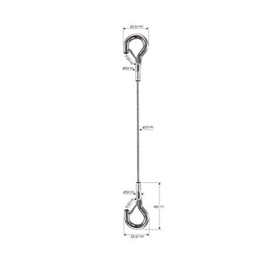 Cable de la cuerda de alambre de acero de la seguridad con Lanyard Hooks Double Casting Hook YW86538