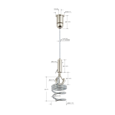 Sistema de suspensión de paneles acústicos con pinzas ajustables para cables de cable de 1,5 mm