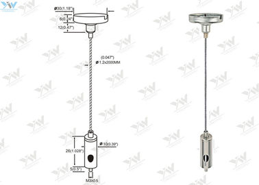 Sistema de la ejecución del alambre de los agarradores del cable ajustable de la longitud del alambre para la suspensión