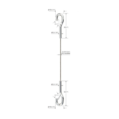 Lanyard Hook Security Wire Rope para las luces/las decoraciones modificó para requisitos particulares