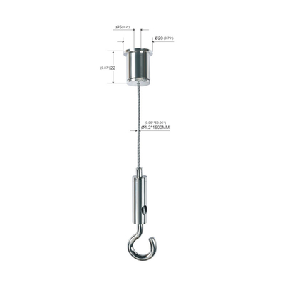 Sistema de suspensión de paneles acústicos con pinzas ajustables para cables de cable de 1,5 mm