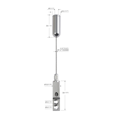 Sistema de suspensión de paneles acústicos con pinzas ajustables para cables de cable de 1,5 mm