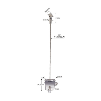 Sistema de suspensión de cable de latón ajustable para exhibiciones de arte incluye hardware