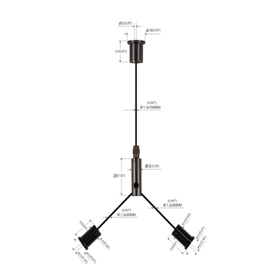 Sistema de suspensión de aeronaves con agarrador de cable de salida lateral Kit de suspensión de cable para accesorios profesionales