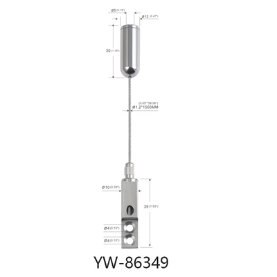 1.2mm salida lateral de alambre colgante cuerda de alambre longitud personalizada Kit de suspensión de alambre para el marco de la imagen