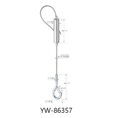 Sistema de instalación de cable de iluminación LED con un tornillo de 1,2 mm en el alambre de 600 mm de longitud ajustable