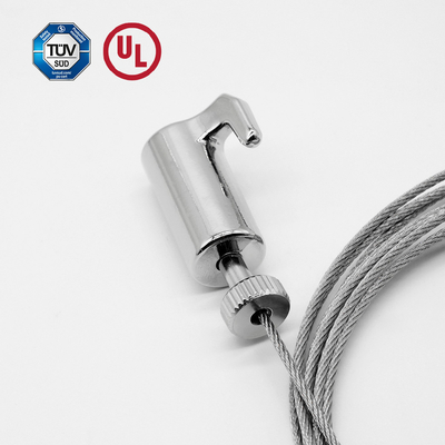 Agarrador de cable ajustable con gancho para pantalla de imágenes / obras de arte con acabado de níquel